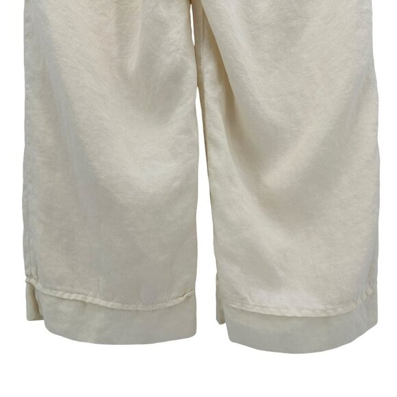 J. Jill Linen Ivory Lined Crop  Wide Leg Pants Womens 8 - Picture 6 of 9